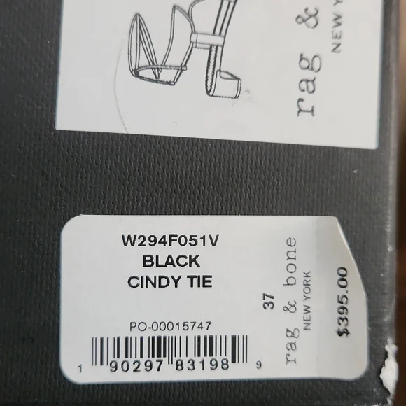 Rag & Bone Cindy Tie Open Toe Wrap Sandals Black Leather EU 37 US 7 3036 - Picture 11 of 11